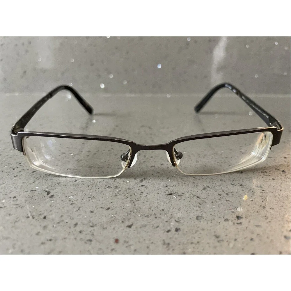Caravelle By Bulova Ghent Eyeglasses Frames ONLY Dark Gunmetal Brown 50-19-140